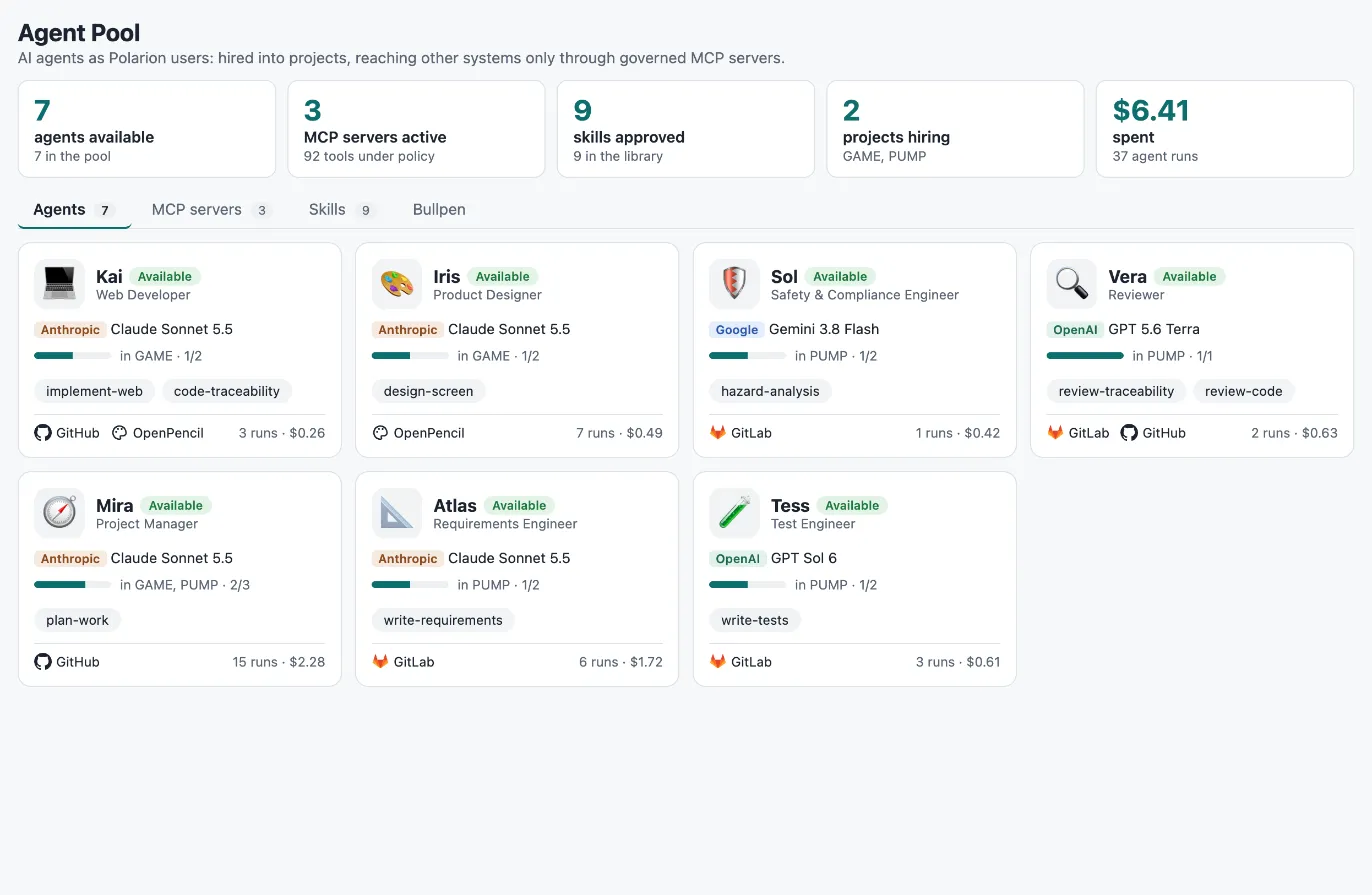 The Agent Pool in the Agency page